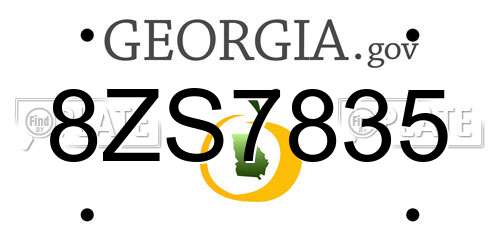 8ZS7835 Georgia License Plate