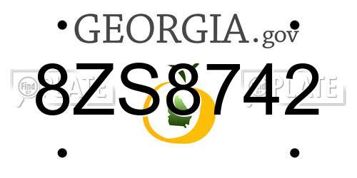 8ZS8742 Georgia License Plate