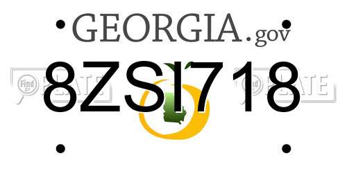 8ZSI718 Georgia License Plate