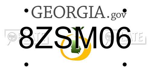 8ZSM06 Georgia License Plate