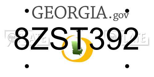 8ZST392 Georgia License Plate