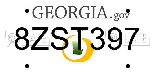 8ZST397 Georgia License Plate