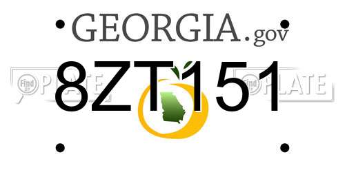 8ZT151 Georgia License Plate