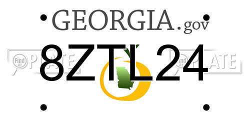8ZTL24 Georgia License Plate