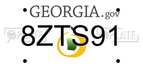 8ZTS91 Georgia License Plate
