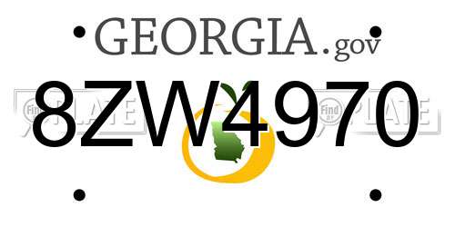 8ZW4970 Georgia License Plate