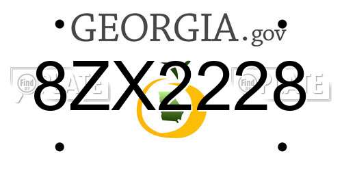 8ZX2228 Georgia License Plate