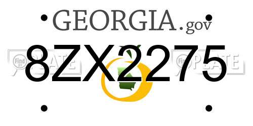 8ZX2275 Georgia License Plate