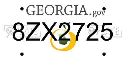8ZX2725 Georgia License Plate