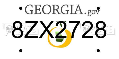 8ZX2728 Georgia License Plate