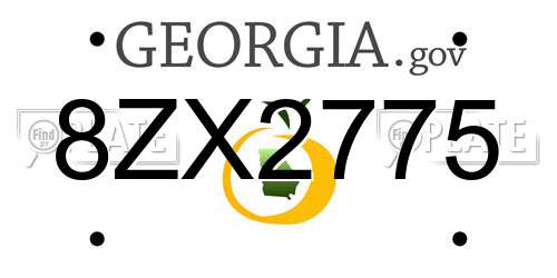 8ZX2775 Georgia License Plate
