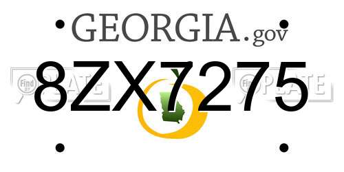 8ZX7275 Georgia License Plate
