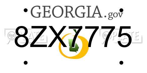 8ZX7775 Georgia License Plate