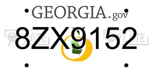 8ZX9152 Georgia License Plate