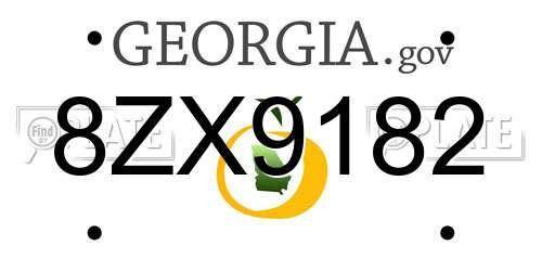 8ZX9182 Georgia License Plate
