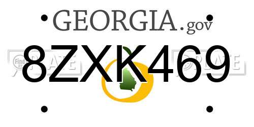 8ZXK469 Georgia License Plate