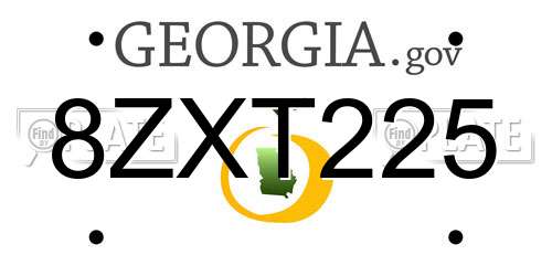 8ZXT225 Georgia License Plate