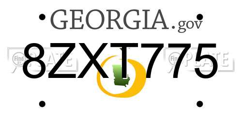 8ZXT775 Georgia License Plate