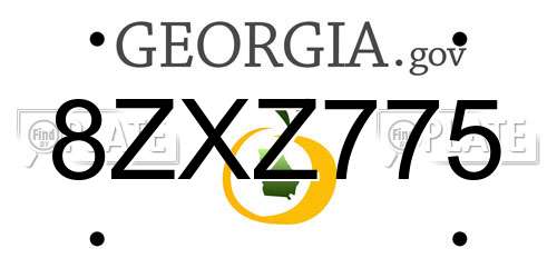 8ZXZ775 Georgia License Plate