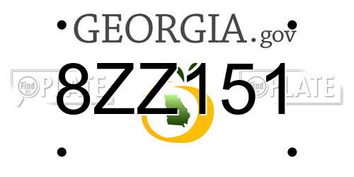 8ZZ151 Georgia License Plate