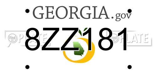 8ZZ181 Georgia License Plate