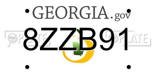 8ZZB91 Georgia License Plate