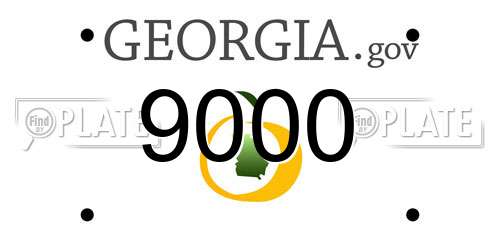 9000 Georgia License Plate