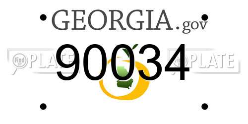 90034 Georgia License Plate