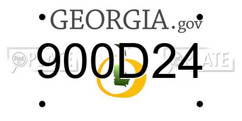 900D24 Georgia License Plate