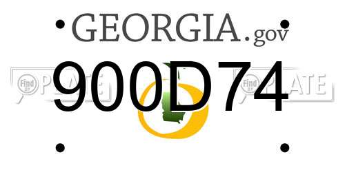 900D74 Georgia License Plate