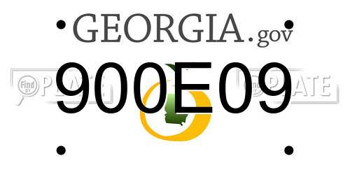 900E09 Georgia License Plate