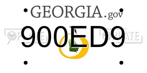 900ED9 Georgia License Plate