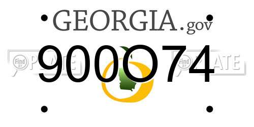 900O74 Georgia License Plate