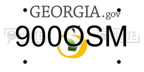 900OSM Georgia License Plate