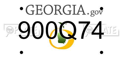900Q74 Georgia License Plate