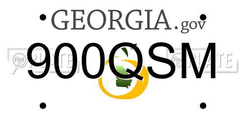 900QSM Georgia License Plate
