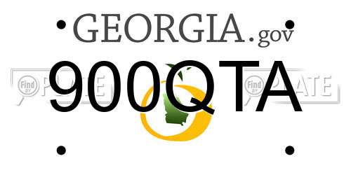 900QTA Georgia License Plate