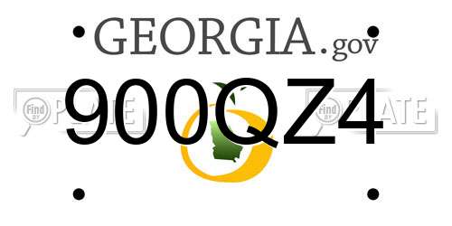 900QZ4 Georgia License Plate