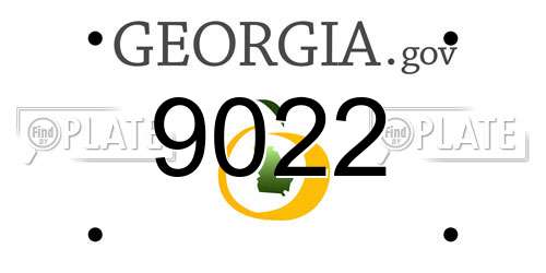 9022 Georgia License Plate