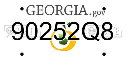 90252Q8 Georgia License Plate