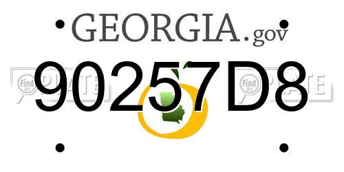 90257D8 Georgia License Plate