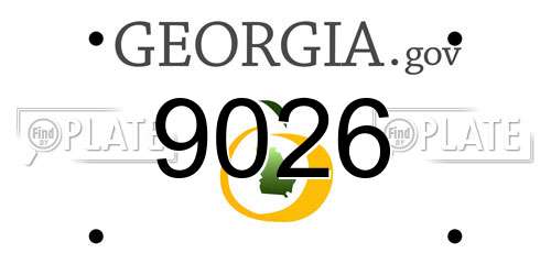 9026 Georgia License Plate