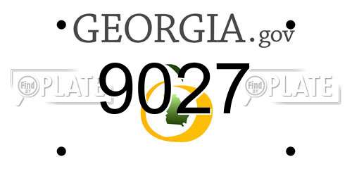 9027 Georgia License Plate