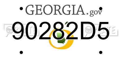 90282D5 Georgia License Plate