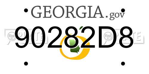 90282D8 Georgia License Plate