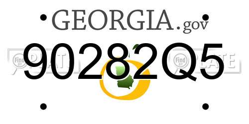 90282Q5 Georgia License Plate