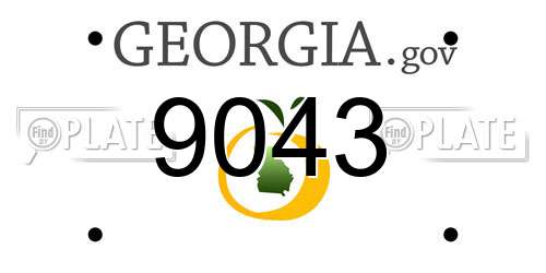 9043 Georgia License Plate