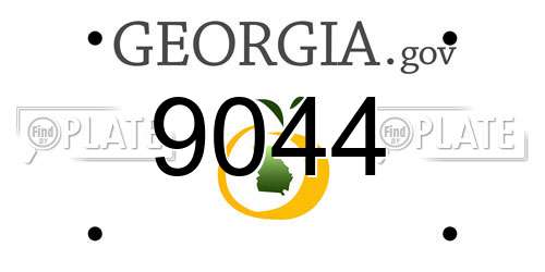 9044 Georgia License Plate