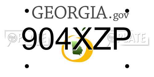 904XZP Georgia License Plate