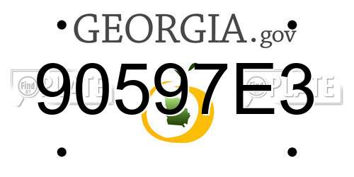 90597E3 Georgia License Plate